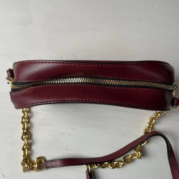 Vintage Chloe Burgundy Crossbody Bag with Gold Chain